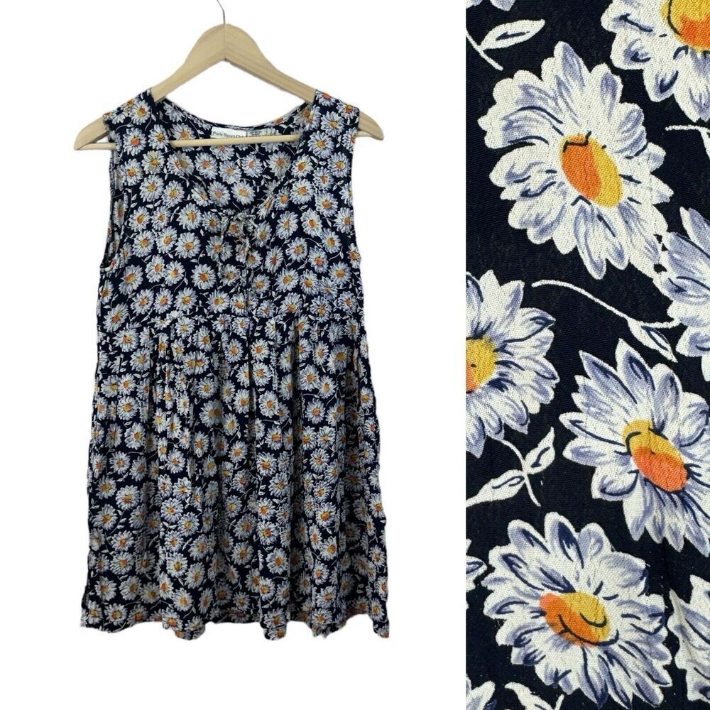 Vintage Paris Sport Club Large Tunic Tank Top Daisy 90's 1990's Womens